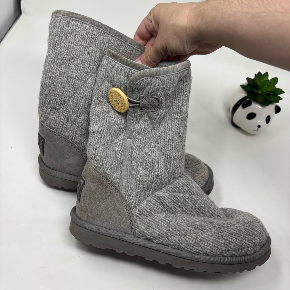 UGG Gray Knit Women's Winter Boots